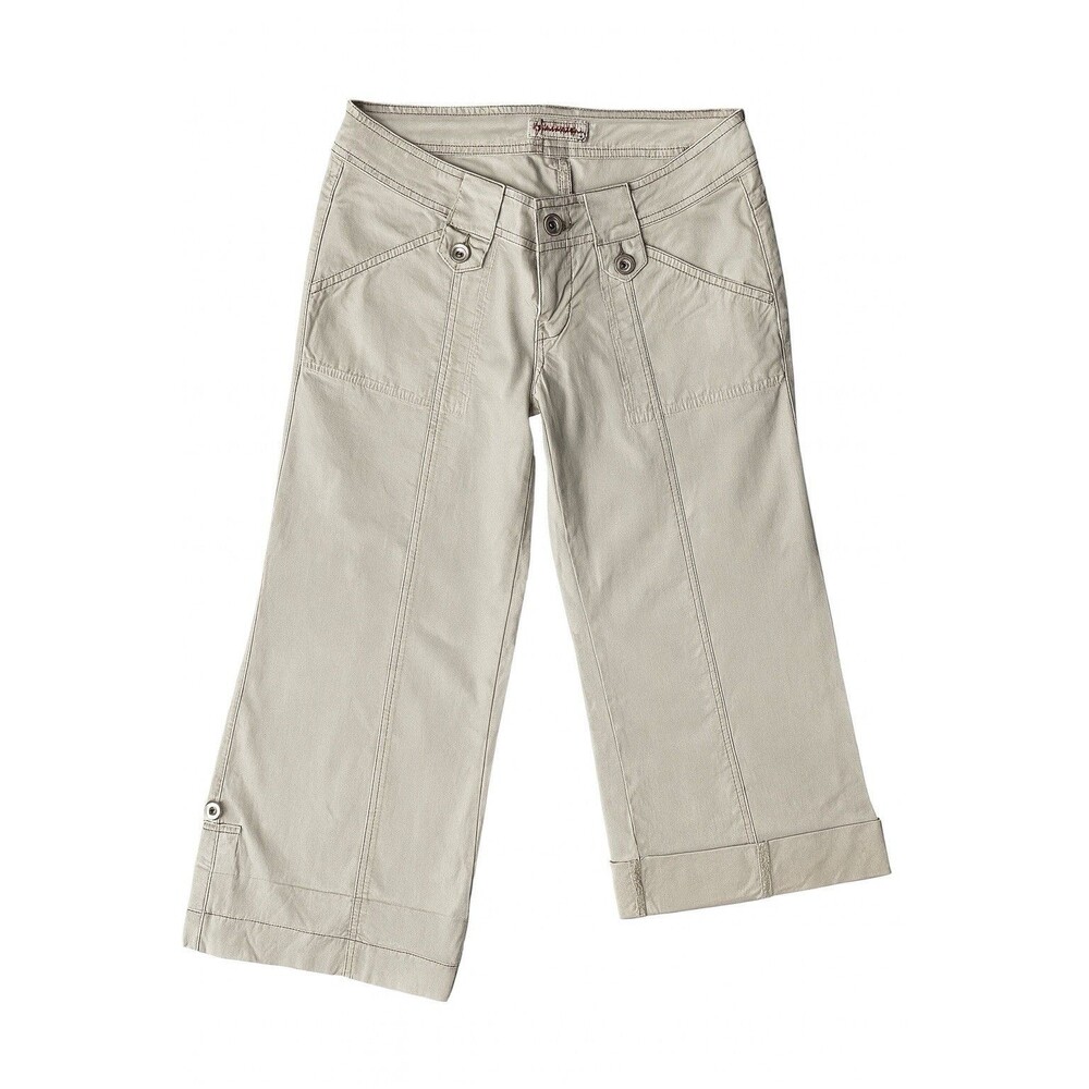 Vintage Y2K Low Rise Utility Roll Tab Pants Size 3 Khaki Convertible Wide Leg‎